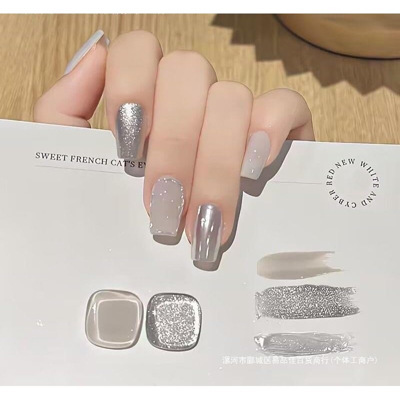 Nail Tips, 24 Pieces, 3D Handmade Nail Tips, Long, Square,