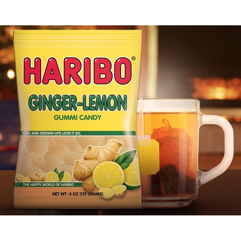 HARIBO Gummi Candy, Ginger-Lemon Gummy Candy, 5 Ounce Share Size