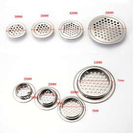 Stainless Steel Air Vents, Round Vent Air Vents for Kitchen Bathroom Cabinet Wardrobe Cupboards 19mm 10PCS