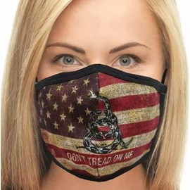 Joe Blow Don't Tread on Me Snake American Flag Patriotic USA Reusable Face Mask JBDTF