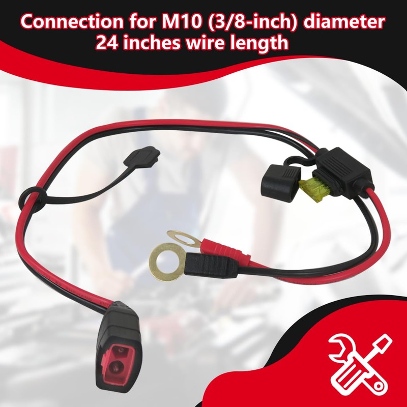 JRSHOME Upgrade Wire Harness for NOCO(R) GC008 X-Connect, M10 (3/8in)
