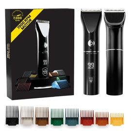 The Beard Club Beard Trimmer for Men - Electric Cordless Rechargeable Beard & Hair Trimmer - High Power 7000 RPM - 8 Color Guides 45 Unique Trim Lengths - Travel Lock