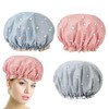 Pack of 3 Kitten Printed Shower Cap, Cute Cartoon Shower