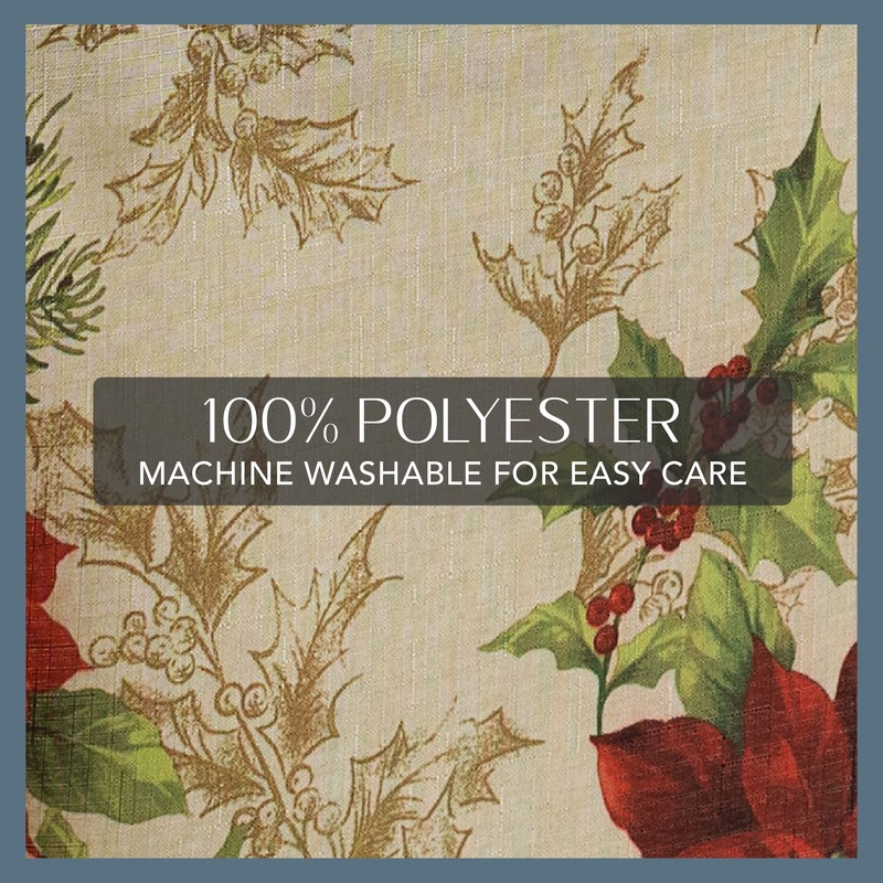 Elrene Home Fashions Poinsettia Oval Tablecloth 60" x 84"
