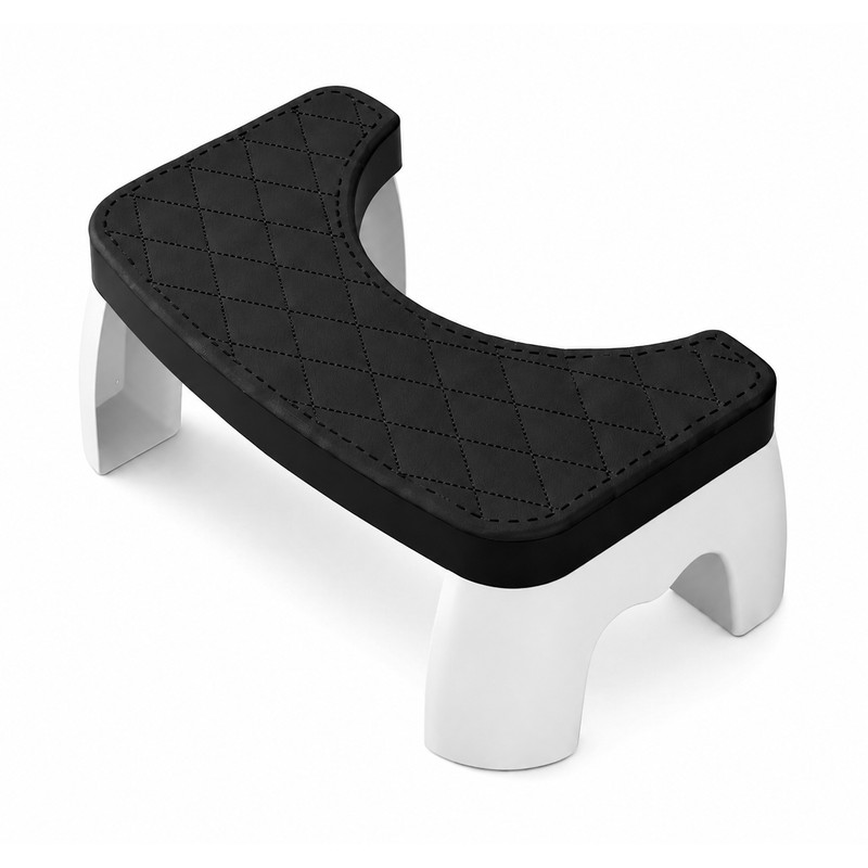 Waterproof Toilet Foot Stool, Compact Bathroom Squatting Stool with Non-Slip