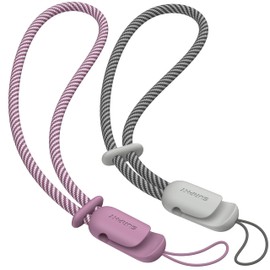 SURPHY 2 Pack Cordón, Correa de TeléfonoAjustable con Trenzado de Dos Colores, Lila Púrpura & Gris