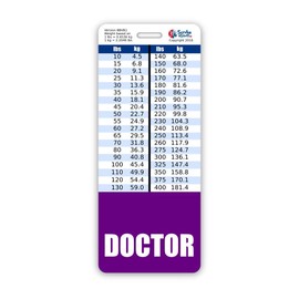 Doctor Badge Buddy Vertical w/Height & Weight Conversion Charts (Oversized, Purple)