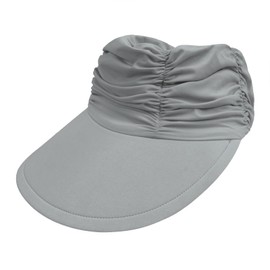 Visor Hat Women's Sun Visor Hat Wide Brim Sun Hat UV Protection Foldable Sports Visor Floppy Hat Breathable Sun Protection Cap for Outdoor Golf Tennis Running Hiking Holiday, gray