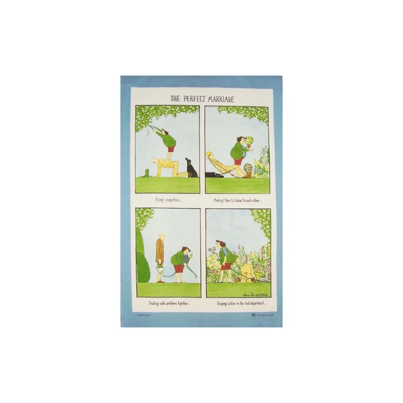 Samuel Lamont The Perfect Marriage Cotton Tea Towel, Blue, One