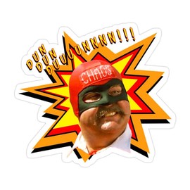 Elizabeth (3 PCs/Pack) Captain Chaos in Honor of The Greatest Superhero Ever 3x4 Inch Die-Cut Stickers Decals for Laptop Window Car Bumper Helmet Water Bottle