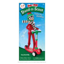 Elf on The Shelf Scout Boy (Brown Eyed Boy) with Elves at Play Stand-N-Scoot