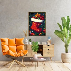 BUTMUOE Paint by Numbers Kit for Adults with Frame, DIY Merry Christmas Acrylic Oil Painting Kits for Kids and Adults Beginner on Canvas for Gift Home Wall Decor 10.24 x 14.17 Inch