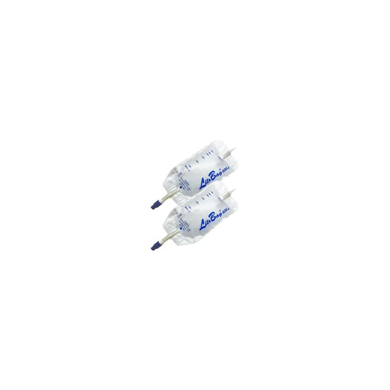 LiteBag Urine Drainage Bag, 600mL with Anti-Reflux Valve, 50cm Silicone