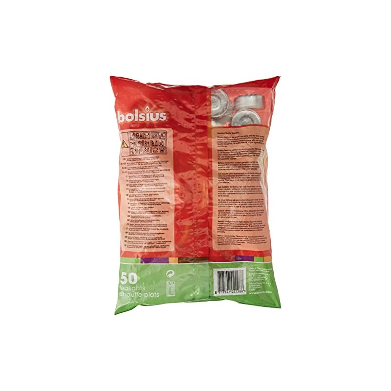 Bolsius 4 hour burning Tealights, Bag "50"