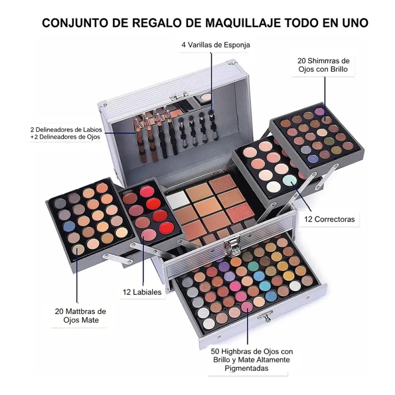 Miss Rose Traje De Maquillaje Femenino Integrado De 132 Colo