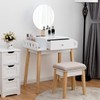 Nightcore Vanity Set, w/Drawer &Side Storage, Dressing Table, White