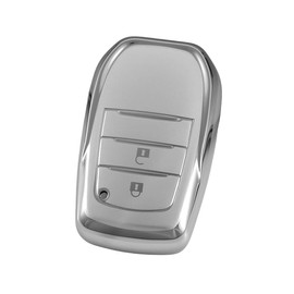 Kinotaka Toyota TPU 2 Button Key Case Yaris Cross Prius 60 Series Hilux GUN125 New Harrier Aqua Late Model Corolla GR Yaris Key Cover, Quicksand Silver