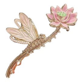 OHPHCALL Lotus Flower Hair Clip Elegant Metal Hair Accessory for Women Vintage Design Comfortable Grip for Daily Use and Special Occasions