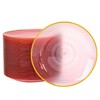 100PCS Transparent Pink Gold Plastic Plates, 10in Dinner Plate
