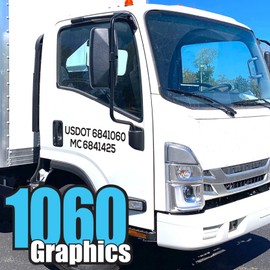 Custom Truck Numbers & Letters (2 Sets) USDOT, Company Business Name, DOT, GVW, VIN, CA, MC, Vinyl Lettering Decal, Registration Sticker