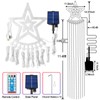 Christmas Solar Decorations Star Lights Outdoor, 11.48ft 350LED Waterfall Tree