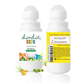 Diadié Kids Natural Deodorant Rollon for Kids, Boys or Girls and Teens I Aluminum-Free, Paraben-Free 2.12 oz, 1 Pack