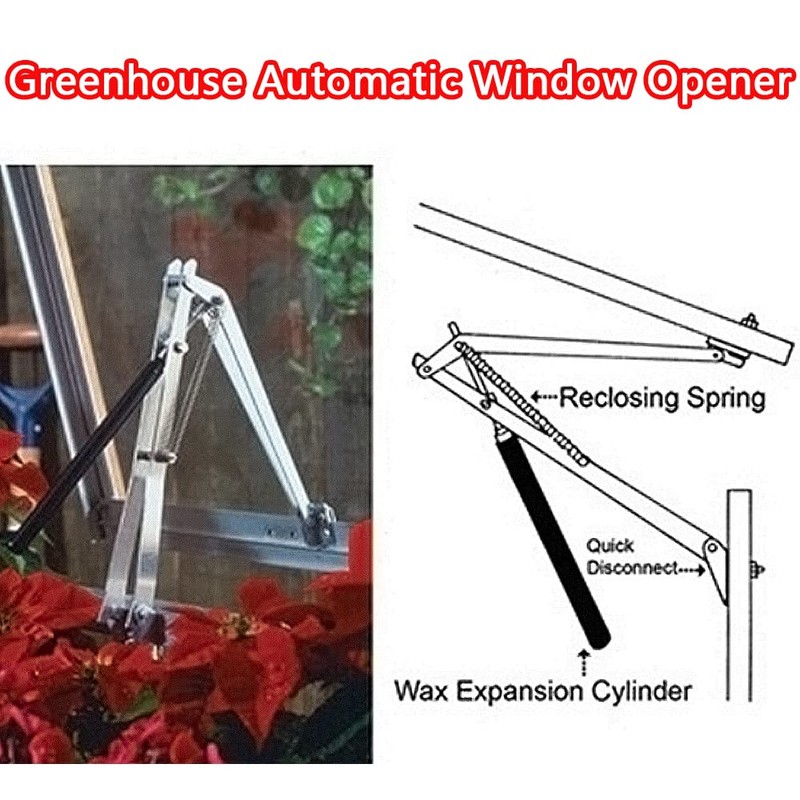 Aluminum Double Greenhouse Automatic Window Opener, Solar Thermal Roof Window
