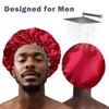 Yonchic Shower Cap for Men, with Adjustable Ties, Satin PEVA