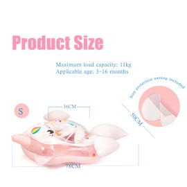 Baby Swimming Ring Baby Swim Float 3-12 Months,Pink Unicorn Newborn Swimming Float Baby Girl Float,Inflatable Pool Float Baby Rubber Ring with Shade Canopy Seat for Babies Toddlers Infant Swim Ring