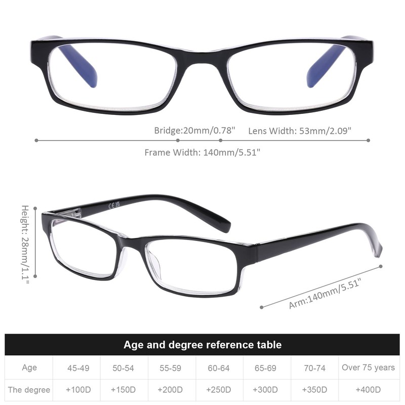 DOOViC Blue Light Blocking Reading Glasses 4 Pack Stylish Classic