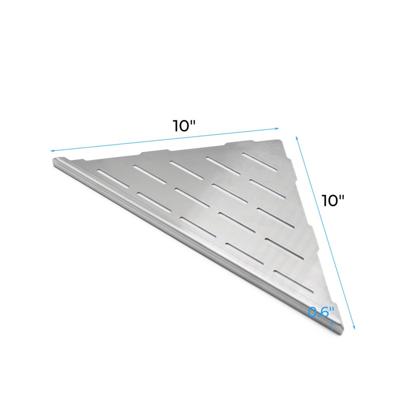 FerdY 2-Pack 10" Brushed Nickel Recessed Corner Shower Shelf, for