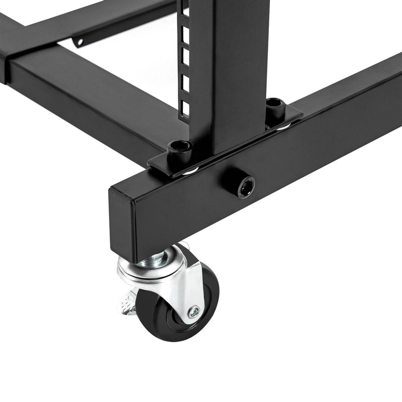 12U DJ Audio Mixer Stand Open Frame, Free Standing Rolling