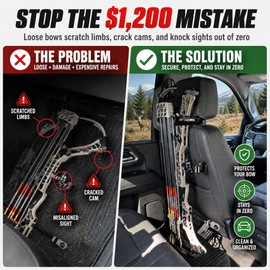 Heavy-Duty Bow Hanger for Truck Headrest, 2 Pack Twist-On, Holds 100 Lbs