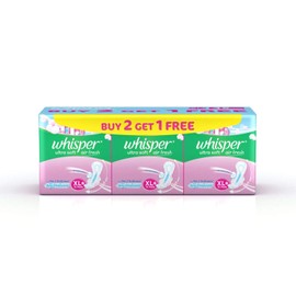 Whisper Ultra Soft Air Fresh Sanitary Pads - XL, 15 Count (Buy 2 get 1)