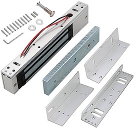 Cerradura magntica elctrica con soporte Z y L, 280 kg, 600 libras, cerradura electromagntica de fuerza de sujecin, 12 V, a prueba de fallos, puerta...