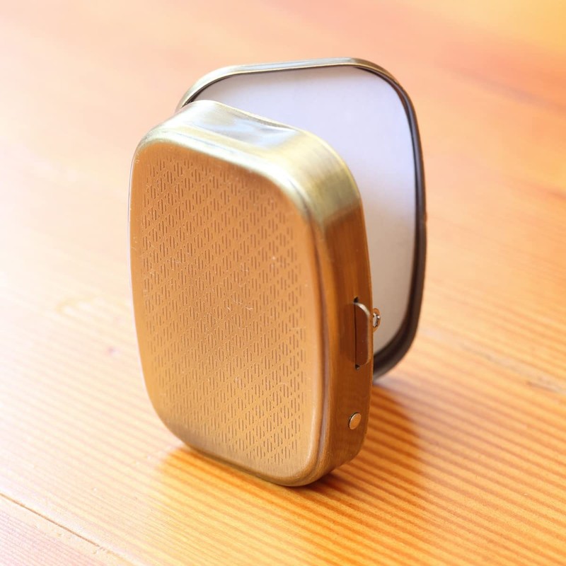 Deer Flowers Antlers Brass Rectangle Pill Box