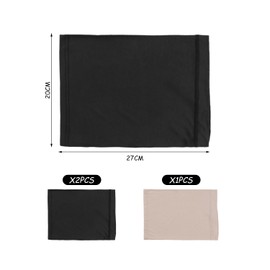 3-Piece Tube Hat, Summer Sun Hat, Sun Protection Beach Hat, Outdoor Hat with Wide Brim, Can Be Used for Camping, Travel, Fishing, Shopping (Black, Rice Colour), Black, rice colour