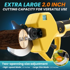 Electric Pruning Shears Cordless Pruner Shears Brushless 2.0 Inch Cutting Diameter with 2 * 2Ah Battery Pruning Shears Garden Tool for Tree Trimming Branch Cutter