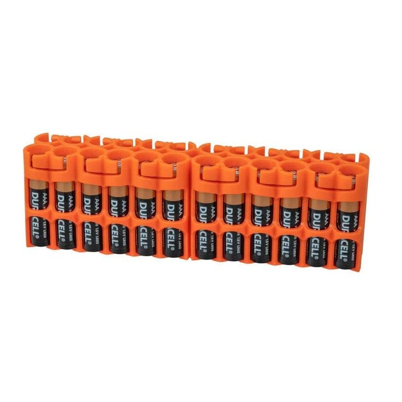 Storacell by Powerpax AAA Battery Storage Caddy, Orange - Holds