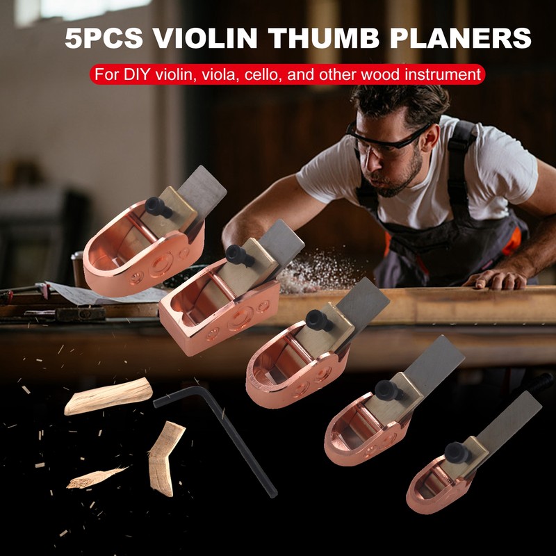 5pcs Woodworking Plane Cutter Set Violin Thumb Planers Curved Sole