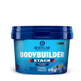Bodylab24 Bodybuilder Stack Powder Blue Raspberry 216 g, a Vitamin and Mineral Supplement with an Extensive Micronutrient Mix, Specially Formulated for Athletes