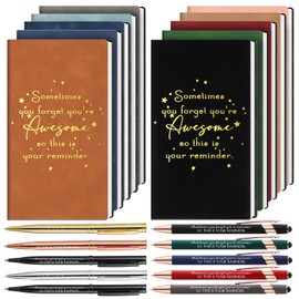 Ireer 10 Sets Employee Appreciation Gifts Notebooks with Pens A6 Leather Journal Thank You Gifts Bulk Notebooks Inspirational Gifts for Coworker Staff Team Teacher Nurse(Sometime You Forget)