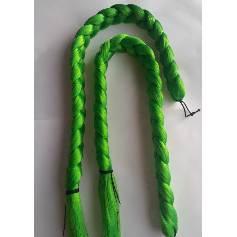 Bootleg Par De Trenzas Cabello Sintético 55 Cm Color Verde