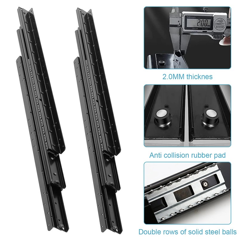1 Pair Undermount Heavy Duty Drawer Slides, 16 24 32