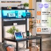 Aheaplus Bakers Rack with Power Outlet, Microwave Stand, 5 Tiers