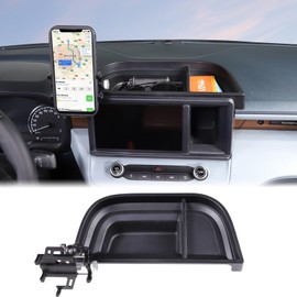 Aunginsy Center Console Dash Storage Tray Compatible with Ford Maverick 2022 2023 2024 Dashboard Multi-Functional Phone Holder Storage Box Organizer Tray Insert with Mobile Phone Mount Accessories