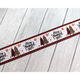 Unbranded Grosgrain Ribbon 1.5 Christmas Printed 38mm Wreath Gift Ribbon Not Wired