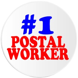 Kiwi Gifts #1 Postal Worker - 3 Pack Circle Stickers 3 Inch