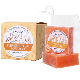 Handmade Turmeric Soap Bar, Gentle Deep Cleanser, Balances Skin Oil & Moisture, Leaves Skin Soft & Smooth, 2.12oz x 2 Count