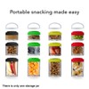 ALEOHALTER Snack Pots 4 Pieces Stackable Storage Jars Portable Lunch